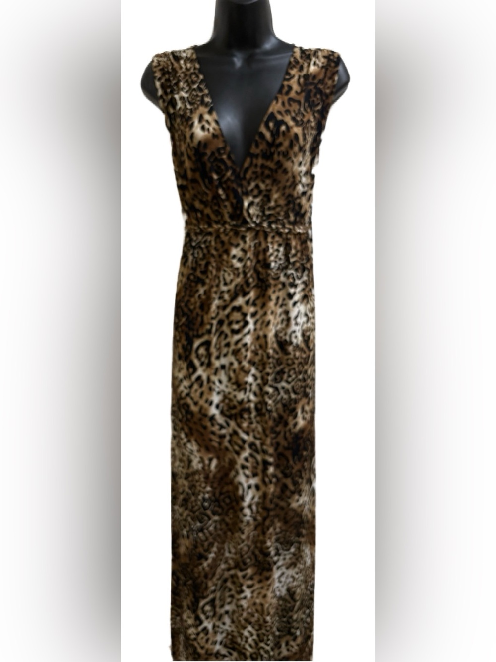 Leopard Print V-Neck Maxi Dress ❤️